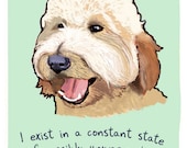 Labradoodle 5x7 Print of Original Painting with phrase