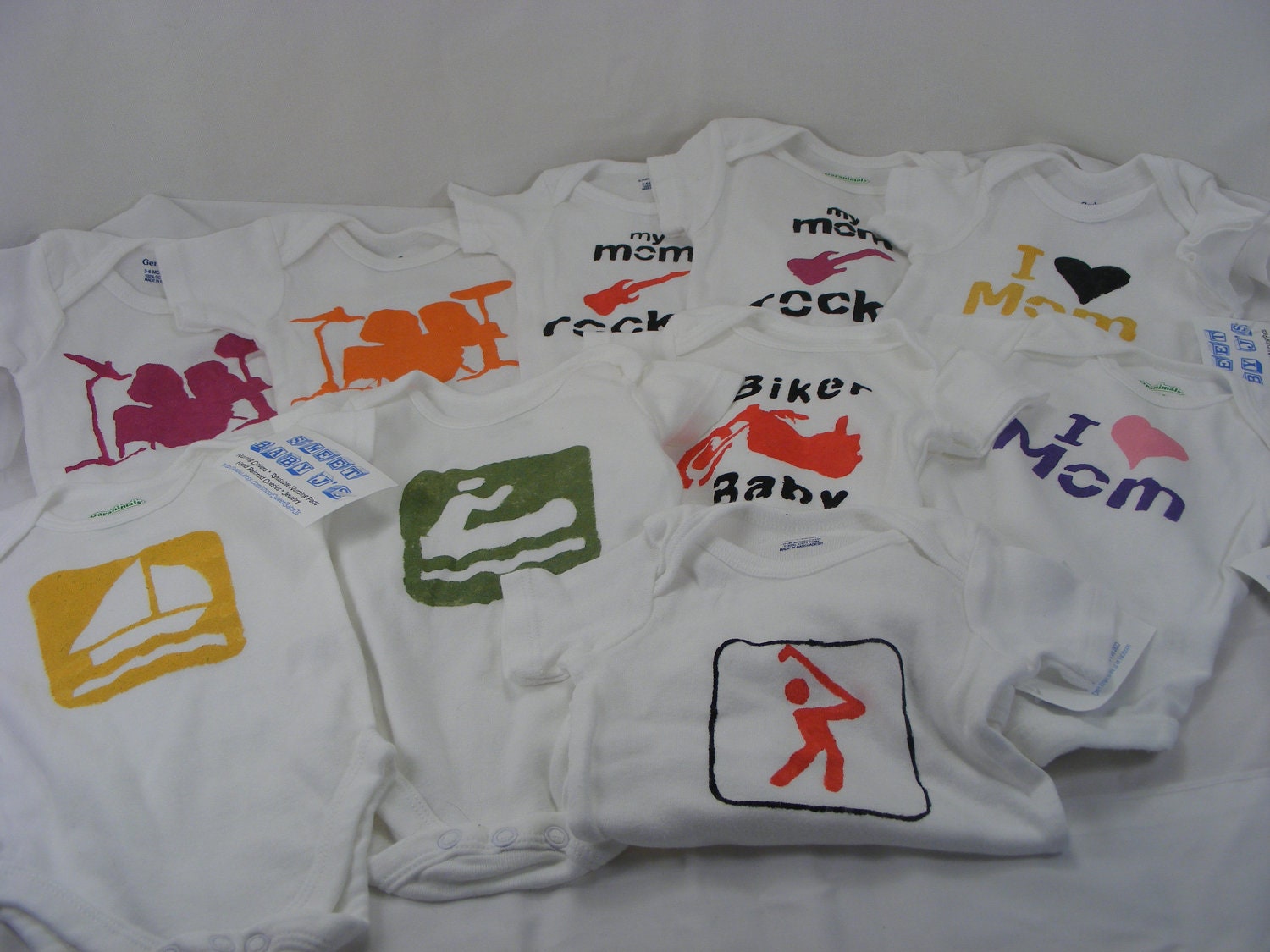 ON SALE 3 to 6 Months Size Onesies Assorted Designs Hand Painted