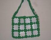 Mod Green and White Purse