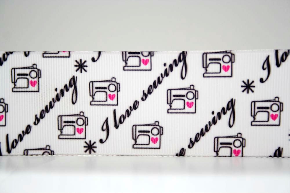 I Love Sewing Extra Wide 1.5in Grosgrain Ribbon - 1yd