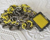 Vintage Silver Chain & Lemon Yellow Braided Bracelet