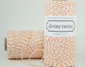 ORANGE Bakers Twine- Orange Twine and White Stripes Cotton String 240 Yards