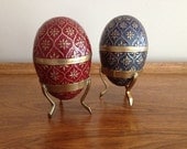 Enamel Cloisonné Eggs Brass Collectable
