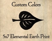 Customizable 5" x 7" Elemental Earth / Leaf Print - Choose Your Colors