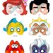 MERMAID Printable MASK Collection. Includes all 6 mask designs. Photo booth prop. Ariel, Eric, Flounder, Triton, Sebastian, Ursula