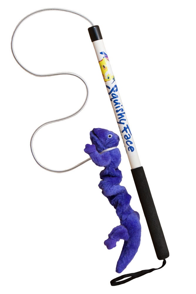 Flirt Pole Jr. with Purple Zanies Bungee Gecko Lure - Chase Dog Toy for Fun Obedience Training & Exercise