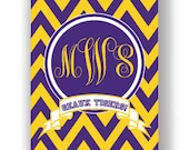 LSU Geaux Tigers Personalized Monogram iPhone Case, Cover, Shell - Chevron