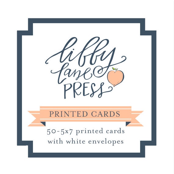 50 Press Printed 5x7 Cardstock Cards with Envelopes-Premium Finish