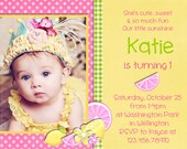 Pink Lemonade Birthday Invitation Printable and Custom Il_170x135