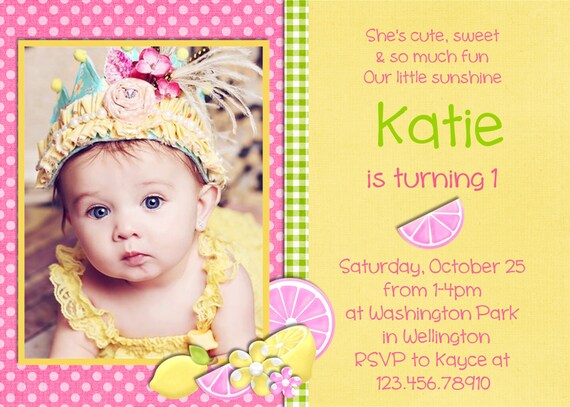 Pink Lemonade Birthday Invitation Printable and Custom Il_570xn