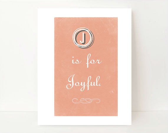 Thanksgiving Table Decor Thanksgiving Wall Art Joy Art Print Hostess Gift 8x10 Dusty Rose