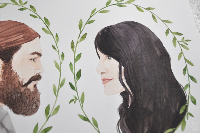 Custom couples portraits / original illustration