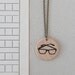 Glasses - illustrated wooden necklace