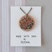 Liberty flowers - illustrated wooden necklace