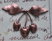 Cherry brass stamping, oxidized copper