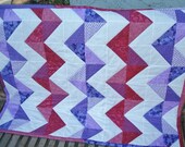 Pink and Purple Zig Zag Baby Girl Quilt