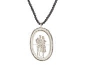 Silver and Pyrite Genstone Necklace of a loving couple
