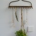 Vintage Iron Rake head, Salvaged rusted Rake, Alternative iron Rack, organizer, garden, collection Display, Autumn fall