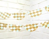 The Glam Scallop Garland, Wedding Garland, Gold, Glitter, Wedding Shower, Baby Shower, Birthday Decoration
