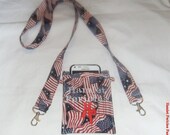 OOAK double-layered USA unisex smartphone pouch w/ belt clip & detachable shoulder strap combo