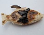 Fossil Walrus Ivory Fish Carving. One of a kind.