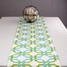 Modern Orange and Green Table Runner, Reversible Table Runner, Tablecloth 60 inch long