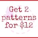 Bundle promo - Buy 2 sewing patterns with only USD12