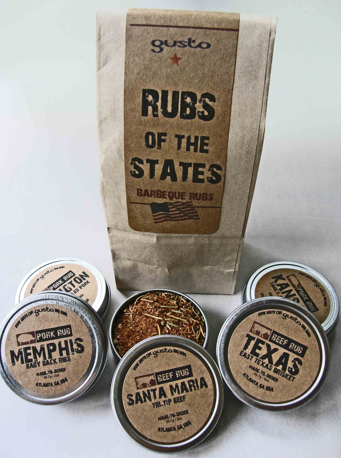 Gusto - Rubs of the States - Barbeque Rub Gift Set - BBQ Grilling