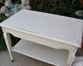 Antique COFFEE TABLE or End Side Table Shabby Chic French White Furniture Living Room or Bedroom