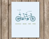 Bicycle Made for Two Personalised A4 Art Print