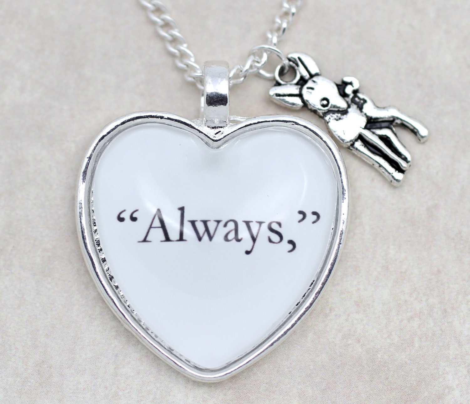 Silver Doe 'Always' Charm Necklace