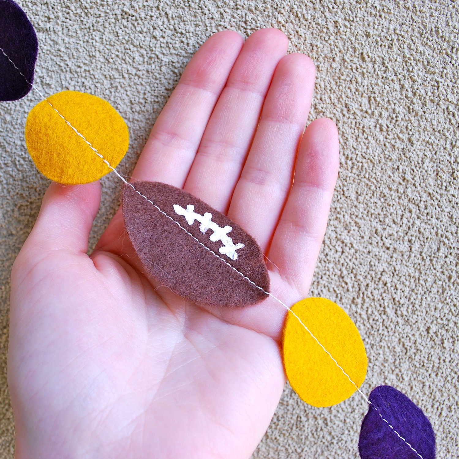 LSU Football Felt Garland - 3 ft Purple and Gold for Tailgating Party