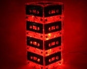UPCYCLED LIGHTING Free Shipping Music Lover Red Mixtape Light Cassette Lamp Repurposed Upcycled Eco Friendly Pop Culture Mood Light