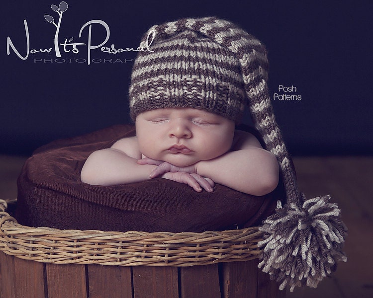 Knitting PATTERN - Baby Long Tail Elf Pixie Hat - Instant Download PDF 211 - Newborn to 12 Months - Make 2 Ways - Photography Prop Pattern