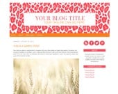 Premade Blogger Template: Pink Leopard (Instant Download)
