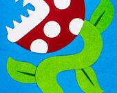 Piranha Plant 5x7 Print of Papercut from Super Mario