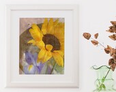 Shabby Chic Sunflower Photo Iris Rustic 8x10 Home Decor yellow gift for her mothers day