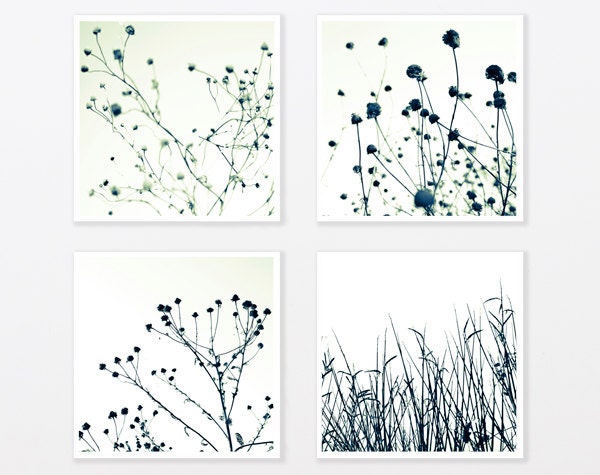 Nature Photography Print Set 8X8 trendy man art Grass Botanical Art Print Black and White Minimalist loft Wall Decor