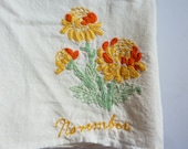 November Embroidered Flour Sack Towel