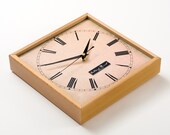 Neutral Pink Wooden Wall Clock