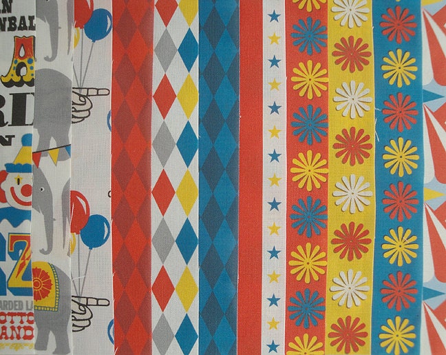 Original Fabric, Circus, CHARM PACK, Robert Kaufman Kona Cotton, Carnival, Charm Squares