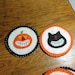 Primitive Penny rug coaster set Fall Halloween Cats and Jacks set of 6 FITOG team