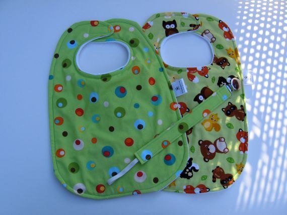 Gender Neutral Polka Dot Universal Fabric Pacifier Clip / Paci Clip