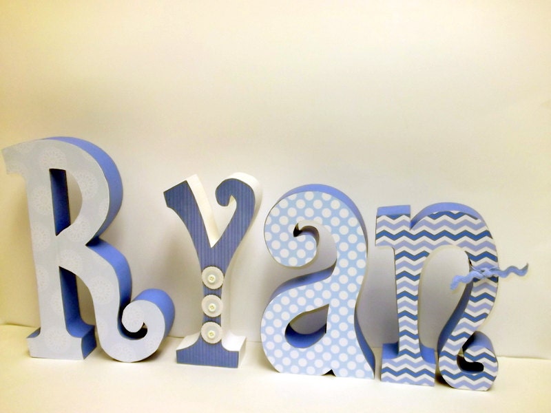 Set of 9 LARGE wood letters customized for your decor personalized gift home decor  Upper and lower case available.