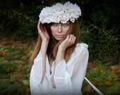 Cream velvet flower crown