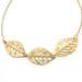 Minimalist Gold Necklace - Leaf Trio - Dainty Feminine Jewelry - Unique Gift Idea for Her