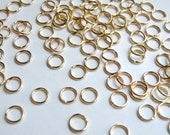 50 Jump Rings open round shiny gold plated brass 6mm 20 gauge 5267FD