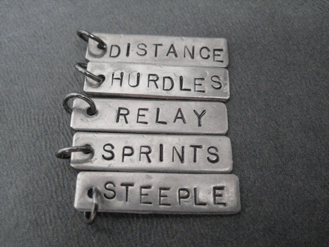 ONE (1) Track DISTANCE or EVENT Pendant Only - 100 meters up to 10,000meters or  Sprints, Relay, Hurdles, Distance, Steeple - Add On Pendant