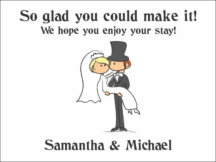 50 4x3 Wedding Favor / Welcome Bag Labels/Stickers - Printed in your wedding colors Il_170x135
