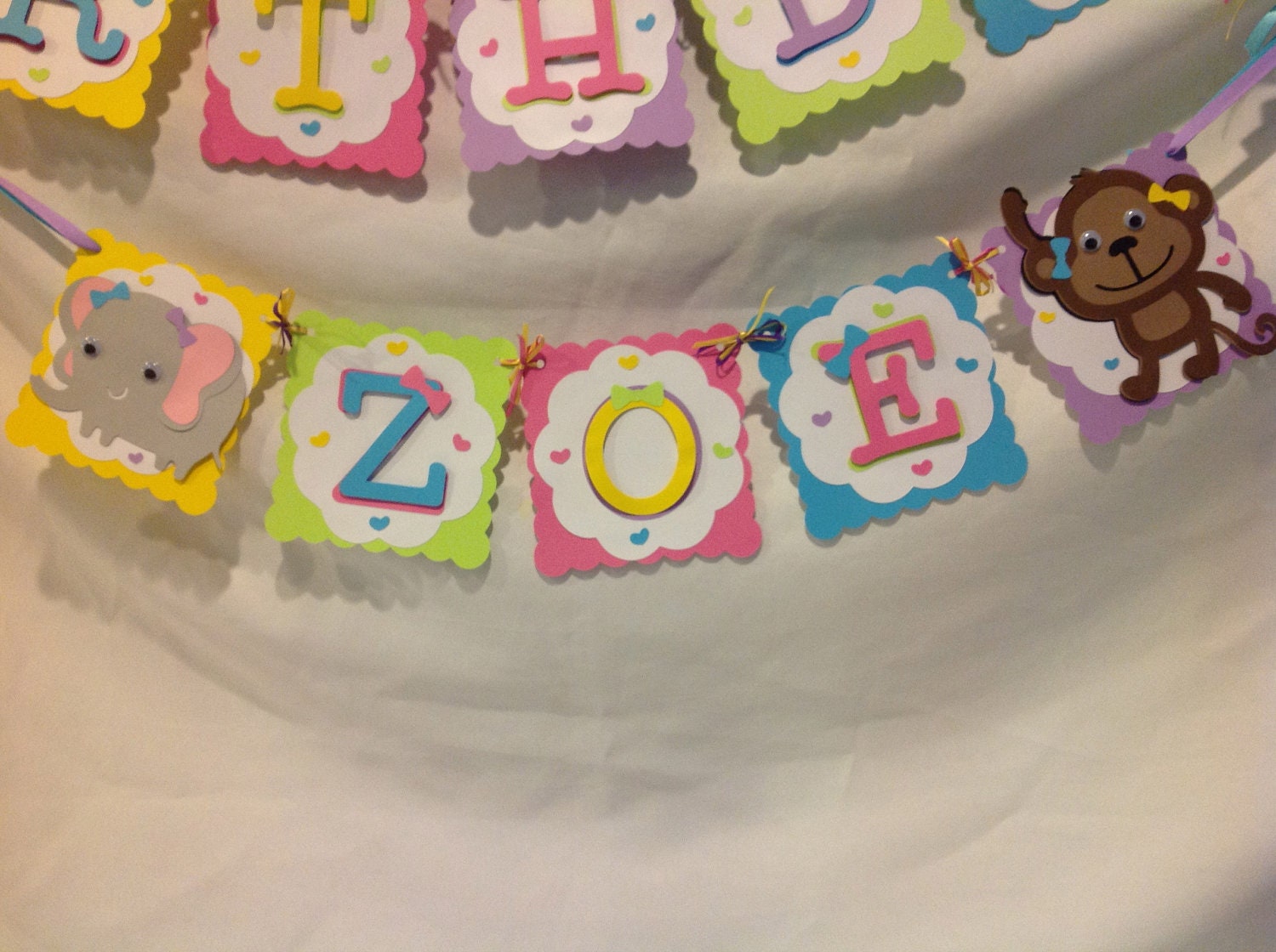 Girly Jungle Birthday Party Banner
